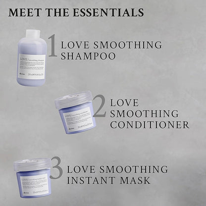Davines LOVE Smoothing Shampoo – Anti-Frizz Gentle Cleansing for Wavy, Unruly, Coarse Hair with Olive Extract, Travel Size 2.54 Fl Oz Avelisse