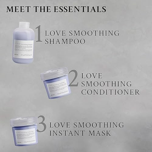 Davines LOVE Smoothing Shampoo – Anti-Frizz, Gentle Cleansing for Wavy & Coarse Hair with Olive Extract, 8.45 oz Avelisse
