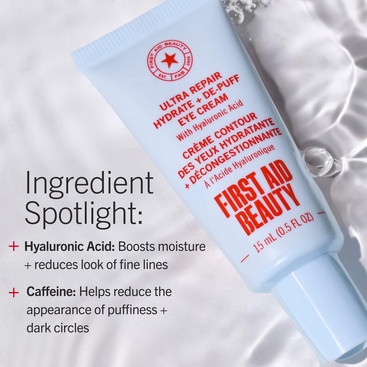 First Aid Beauty Hydrating Eye Cream with Hyaluronic Acid - 24-Hour Moisture, Smooths Fine Lines & Puffiness, Safe for Sensitive Skin, 0.5 oz - görsel 11