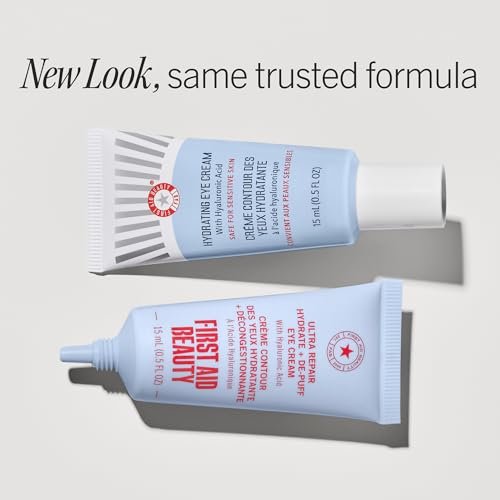 First Aid Beauty Hydrating Eye Cream with Hyaluronic Acid - 24-Hour Moisture, Smooths Fine Lines & Puffiness, Safe for Sensitive Skin, 0.5 oz - görsel 4