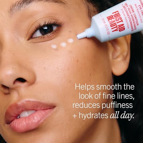 First Aid Beauty Hydrating Eye Cream with Hyaluronic Acid - 24-Hour Moisture, Smooths Fine Lines & Puffiness, Safe for Sensitive Skin, 0.5 oz - görsel 6