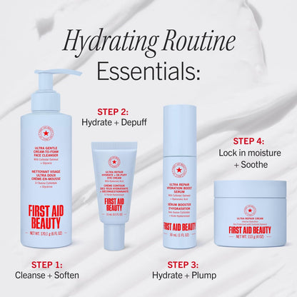 First Aid Beauty Hydrating Eye Cream with Hyaluronic Acid - 24-Hour Moisture, Smooths Fine Lines & Puffiness, Safe for Sensitive Skin, 0.5 oz