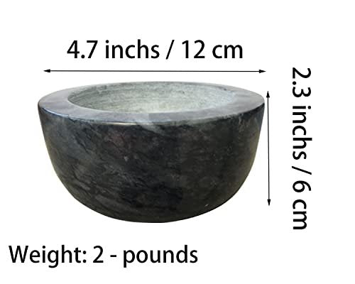 Yepmlrt Handcrafted Black Marble Shaving Bowl - Lather Mug with Interior Grooves for Rich Shaving Soap Lather - görsel 4
