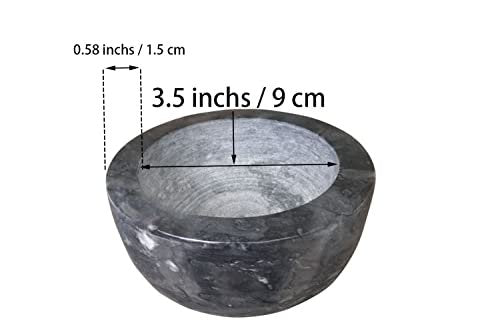 Yepmlrt Handcrafted Black Marble Shaving Bowl - Lather Mug with Interior Grooves for Rich Shaving Soap Lather - görsel 6