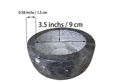 Yepmlrt Handcrafted Black Marble Shaving Bowl - Lather Mug with Interior Grooves for Rich Shaving Soap Lather