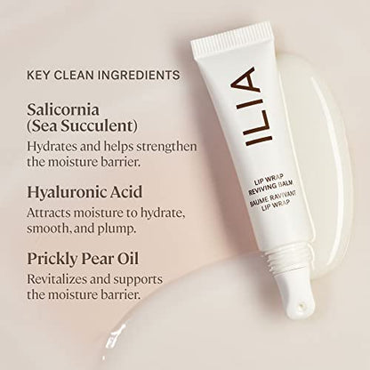 ILIA Lip Wrap Reviving Balm – Hydrating, Smoothing, Plumping Lip Treatment with Hyaluronic Acid & Sea Succulent (Lucid Clear, 0.23 oz) Avelisse