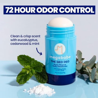 Megababe Daily Deodorant - The Geo Deo with 72-Hour Odor Protection, Aluminum-Free, All Natural, 2.6 oz