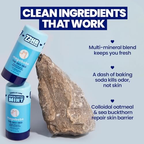 Megababe Daily Deodorant - The Geo Deo with 72-Hour Odor Protection, Aluminum-Free, All Natural, 2.6 oz - görsel 3