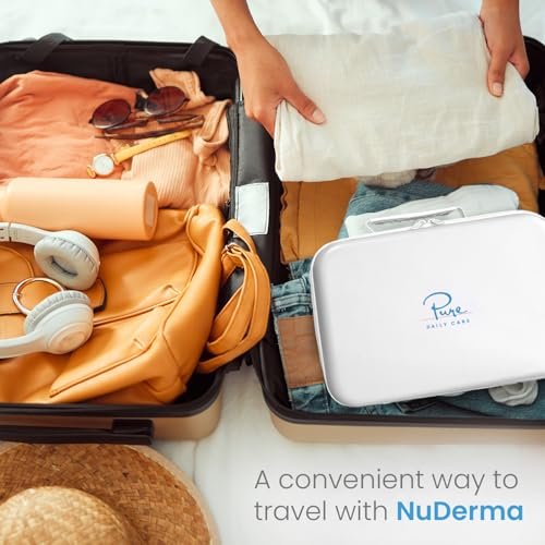 NuDerma Official Carrying Case for High Frequency Wand – Padded Travel Storage for All Attachments, Compatible with All NuDerma Models, Gray Canvas Avelisse