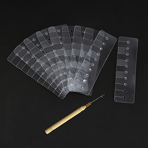 Heat Shield Guards for Hair Extension Multi Hole Shield Spacers Fusion Glue Protector Templates with Hook Pulling Needle (10 Pieces) - görsel 1