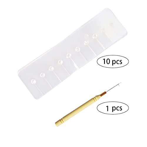 Heat Shield Guards for Hair Extension Multi Hole Shield Spacers Fusion Glue Protector Templates with Hook Pulling Needle (10 Pieces) - görsel 2