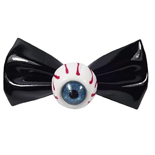 Ruluti 2pcs Eyeball Hair Bow Hair Clip Punk Bow Barrettes Hair Accessories for Girls Gift (Black) - görsel 2