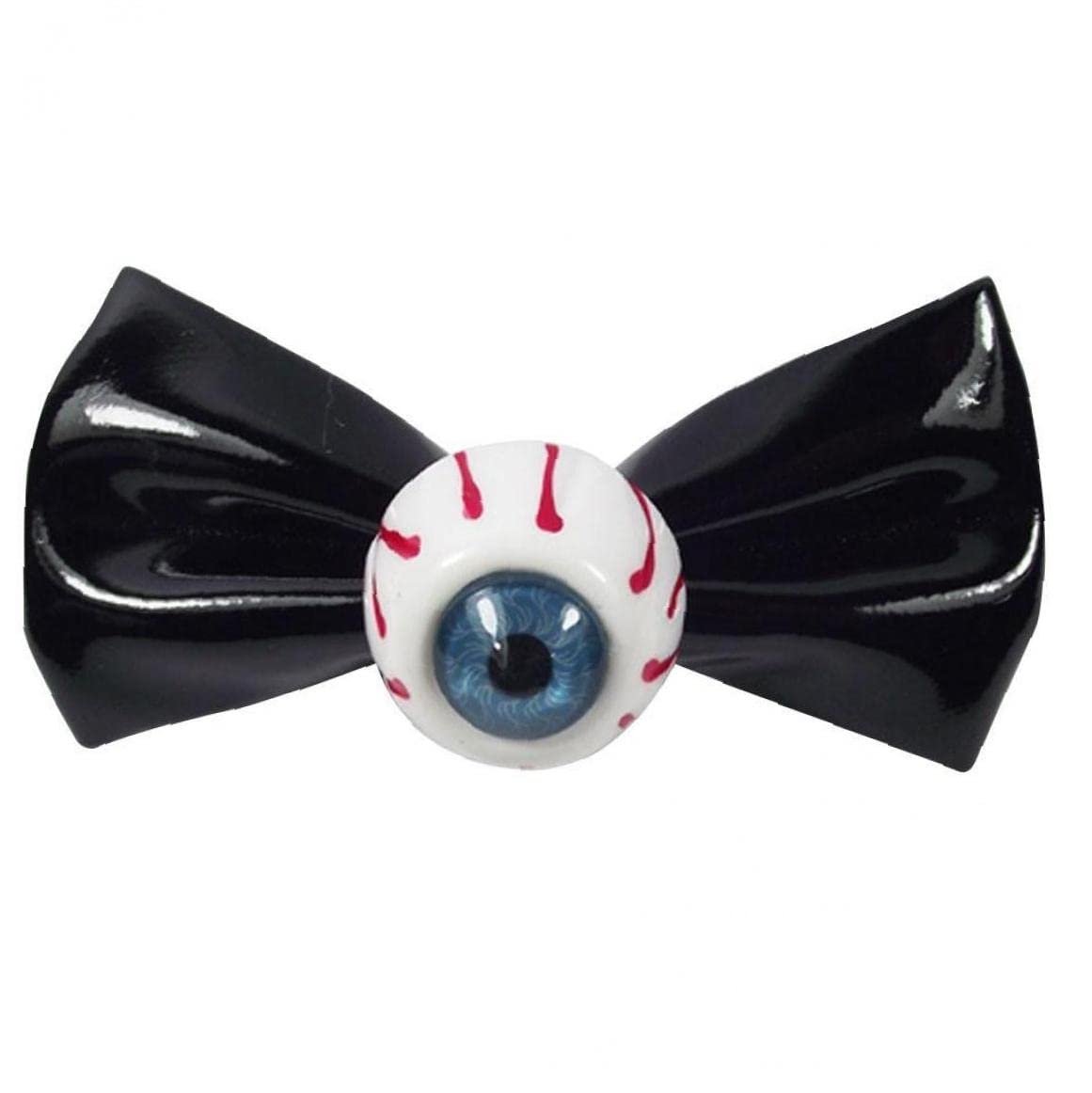 Ruluti 2pcs Eyeball Hair Bow Hair Clip Punk Bow Barrettes Hair Accessories for Girls Gift (Black) - görsel 1
