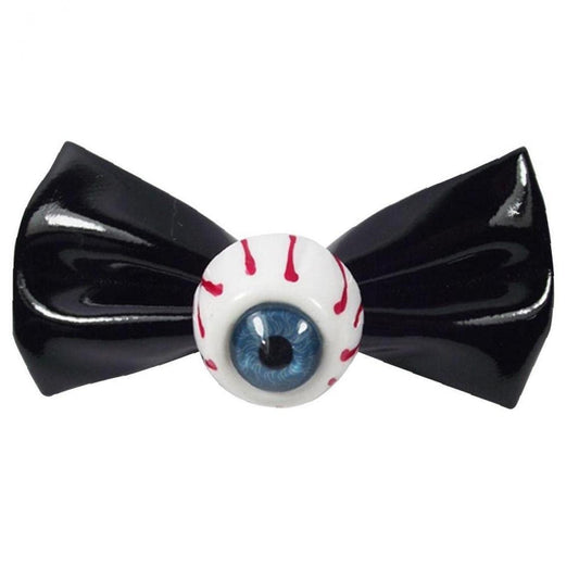 Ruluti 2pcs Eyeball Hair Bow Hair Clip Punk Bow Barrettes Hair Accessories for Girls Gift (Black)