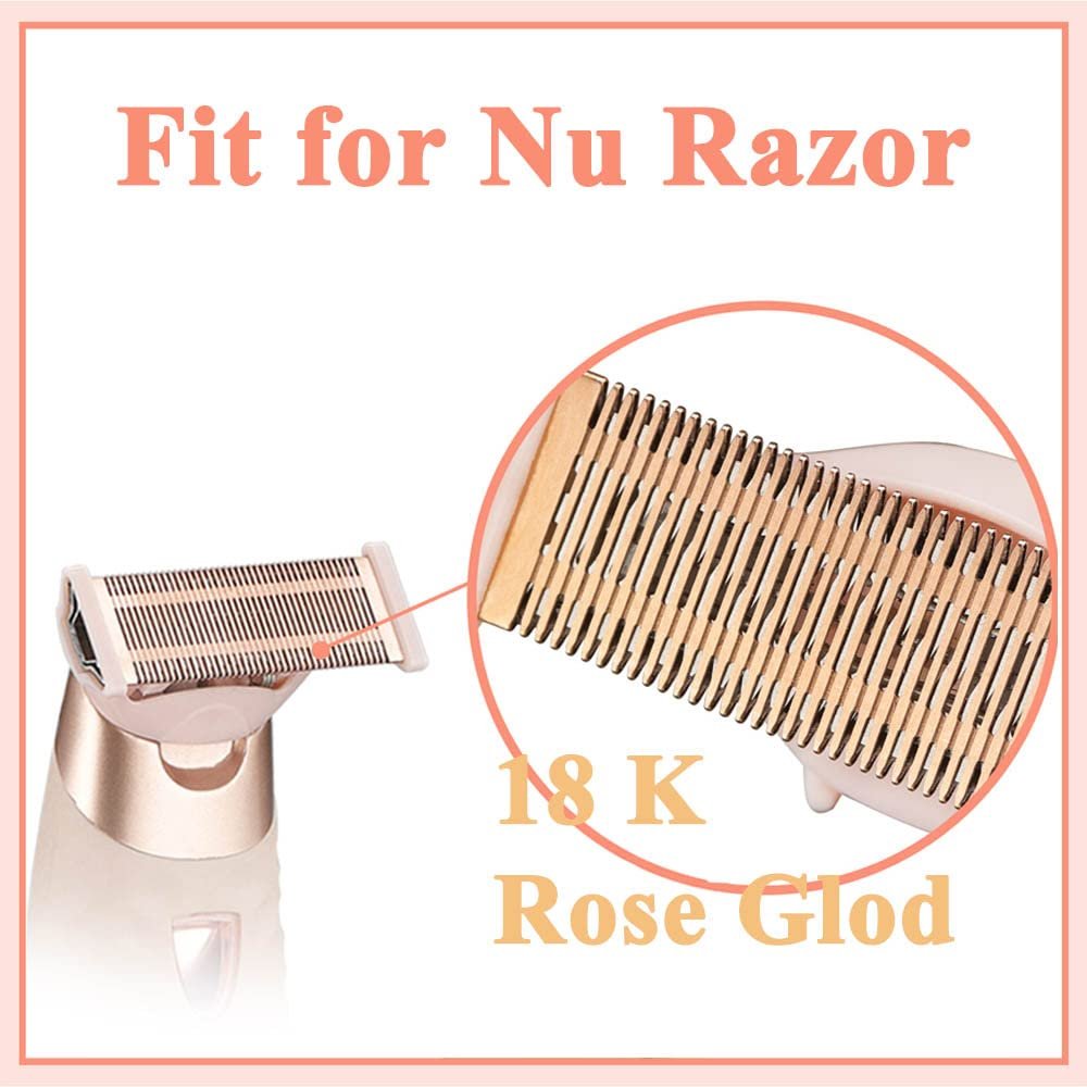 Flawless Nu Razor Replacement Heads – Rose Gold Plated Stainless Steel (2-Pack) for Finishing Touch Women's Razor - görsel 4