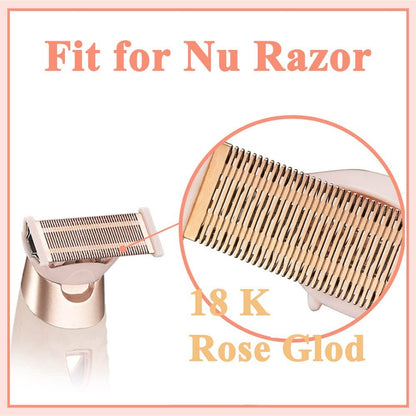 Flawless Nu Razor Replacement Heads – Rose Gold Plated Stainless Steel (2-Pack) for Finishing Touch Women's Razor