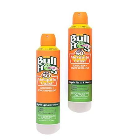 Bullfrog Mosquito Coast Sunscreen SPF 50 + Insect Repellent Continuous Spray, 5.5 oz (2-Pack) Avelisse