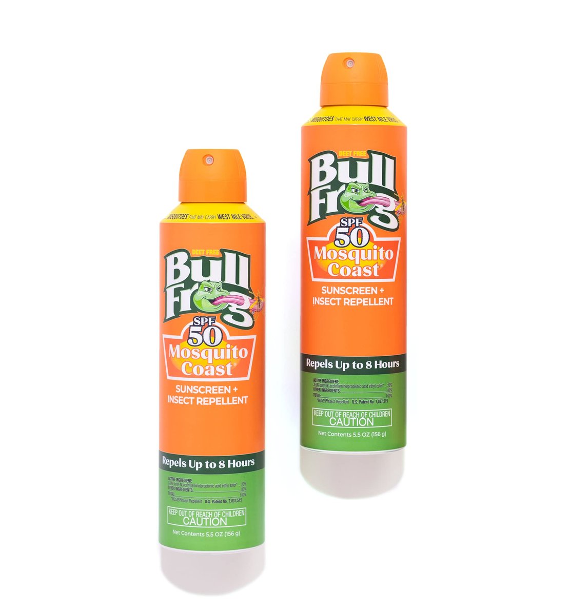 Bullfrog Mosquito Coast Sunscreen SPF 50 + Insect Repellent Continuous Spray, 5.5 oz (2-Pack) Avelisse