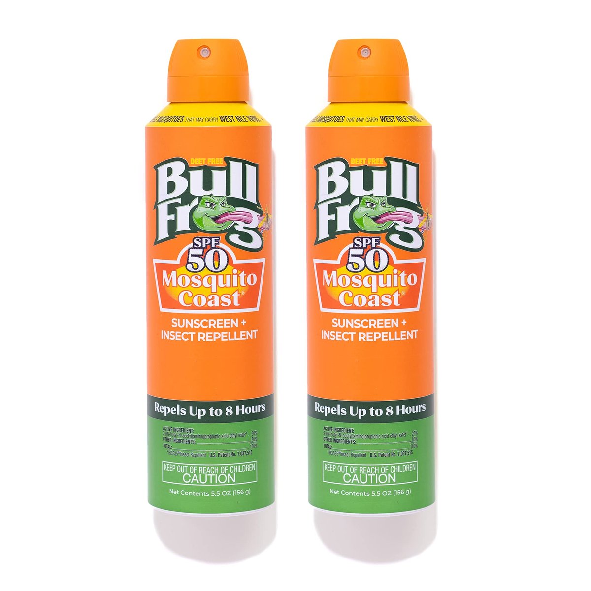 Bullfrog Mosquito Coast Sunscreen SPF 50 + Insect Repellent Continuous Spray, 5.5 oz (2-Pack) Avelisse