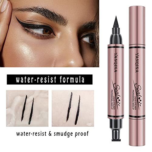 Jumbo Dual Ended Eyeliner: Liquid Black Cat Eye Stamp & Liner Pen – Waterproof & High-Capacity - görsel 8