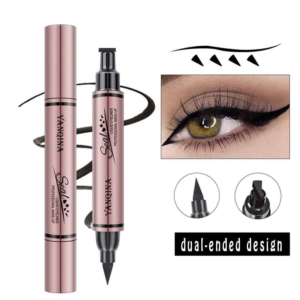 Jumbo Dual Ended Eyeliner: Liquid Black Cat Eye Stamp & Liner Pen – Waterproof & High-Capacity - görsel 9