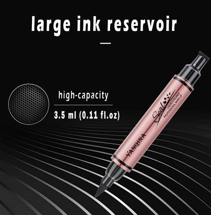 Jumbo Dual Ended Eyeliner: Liquid Black Cat Eye Stamp & Liner Pen – Waterproof & High-Capacity