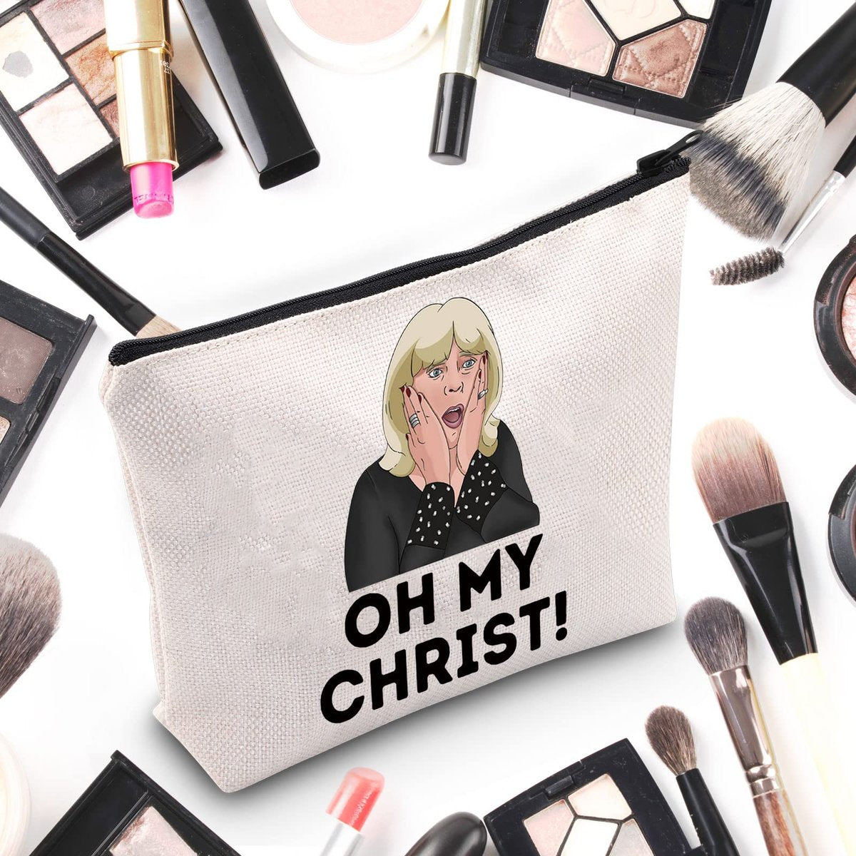 WZMPA Oh My Christ Cosmetic Bag - Canvas Makeup Pouch for Women & Girls, Gavin Stacey Inspired - görsel 5