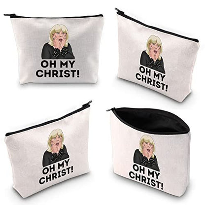 WZMPA Oh My Christ Cosmetic Bag - Canvas Makeup Pouch for Women & Girls, Gavin Stacey Inspired