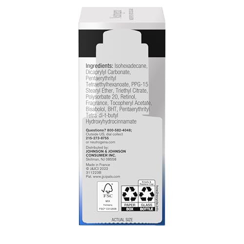 Neutrogena Rapid Wrinkle Repair Retinol Pro+ Power Facial Serum – Anti-Aging Face Serum with Pure Retinol & Nourishing Emollients, Non-Comedogenic, Paraben-Free, 1 fl. oz Avelisse