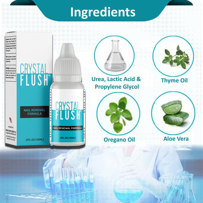 Crystal Flush Nail Renewal Formula – Fast-Acting Treatment for Discolored, Yellow, Damaged & Cracked Nails (0.5 oz / 15 ml) Avelisse