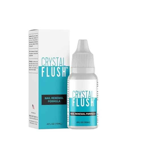 Crystal Flush Nail Renewal Formula – Fast-Acting Treatment for Discolored, Yellow, Damaged & Cracked Nails (0.5 oz / 15 ml) Avelisse