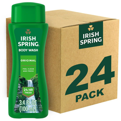 Irish Spring Original Clean Body Wash Travel Size - 3.4 Fl Oz (Pack of 24) Avelisse