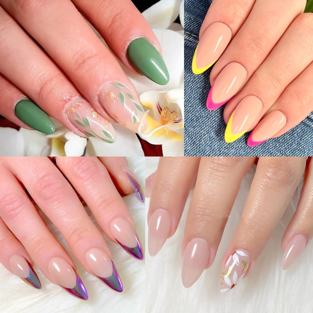 UNA GELLA Medium Almond Gel Nail Tips - 504PCS Clear Fake Nails Full Cover Acrylic Nail Extension for DIY Home Salon (12 Sizes) - görsel 3