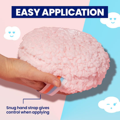 Megababe Body Powder Applicator – Oversize Dust Puff (6" x 3") for Flawless Powder Application – Fleece, Pink, 1 Count