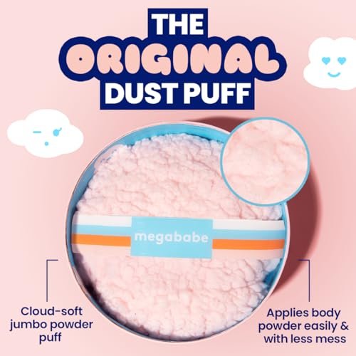 Megababe Body Powder Applicator – Oversize Dust Puff (6" x 3") for Flawless Powder Application – Fleece, Pink, 1 Count - görsel 4