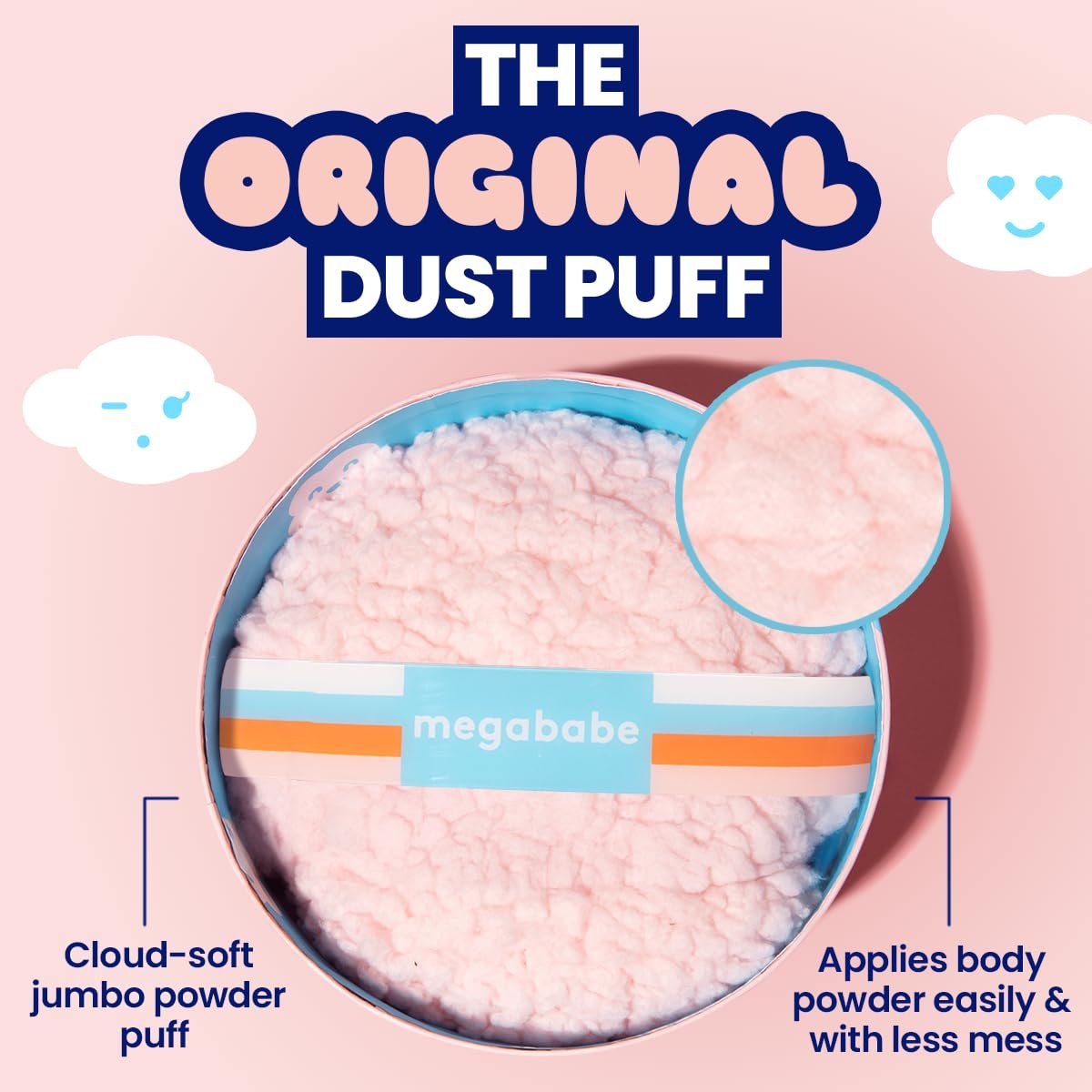 Megababe Body Powder Applicator – Oversize Dust Puff (6" x 3") for Flawless Powder Application – Fleece, Pink, 1 Count - görsel 3
