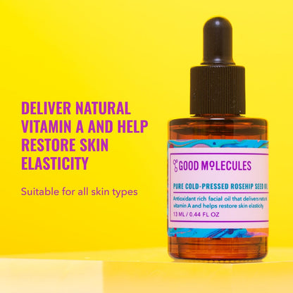 Good Molecules Pure Cold-Pressed Rosehip Seed Oil - 100% Natural Face Moisturizer for Anti-Aging and Hydration
