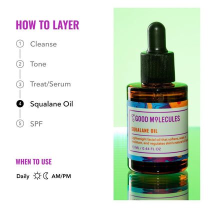 Good Molecules Squalane Oil - 100% Natural, Non-Greasy Moisturizer for Face, Skin & Hair - Ultra Hydrating & Firming