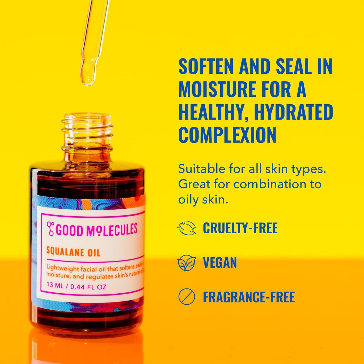 Good Molecules Squalane Oil - 100% Natural, Non-Greasy Moisturizer for Face, Skin & Hair - Ultra Hydrating & Firming - görsel 3