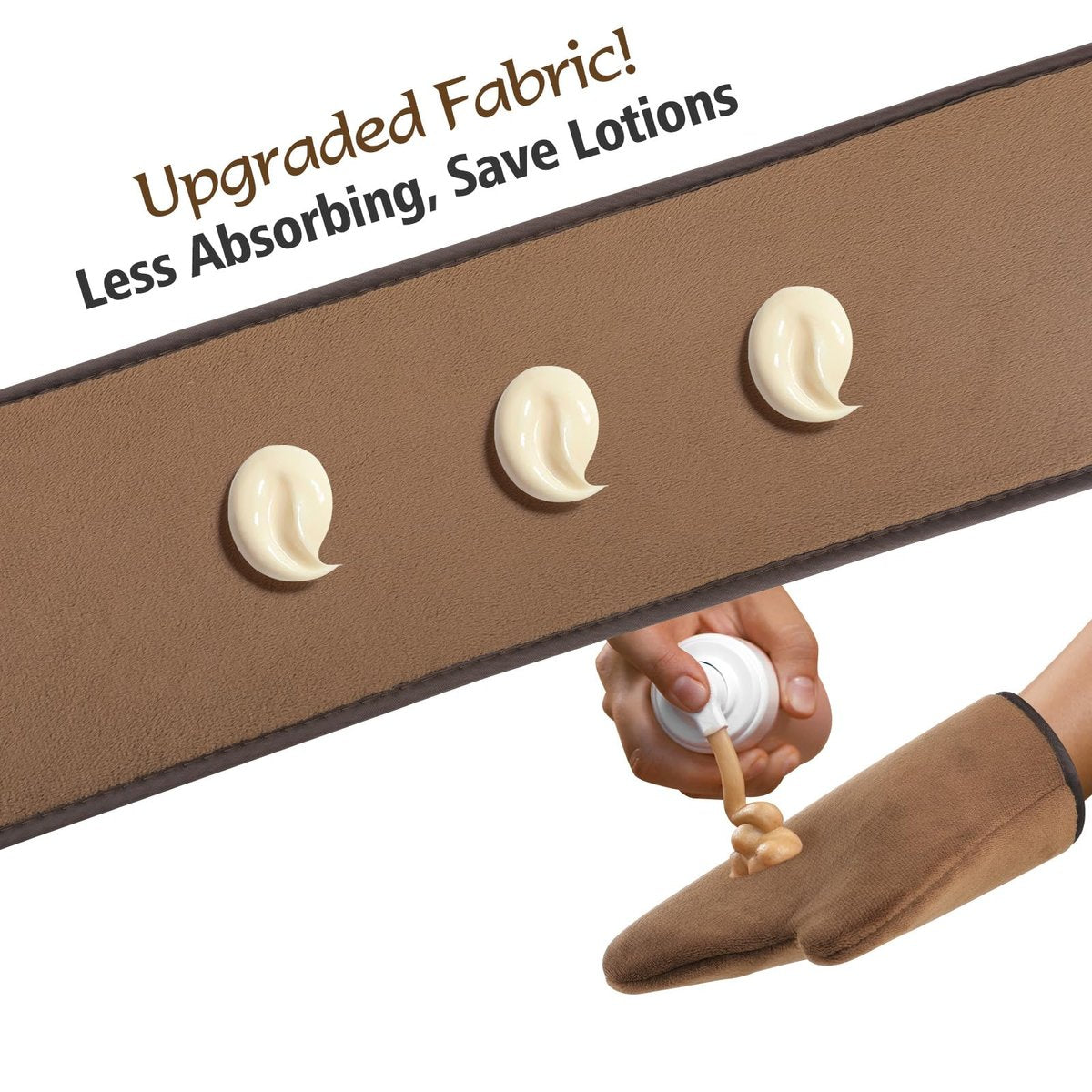 Luxspire 5 Piece Self Tanning Mitt Applicator Kit – Soft Tanner Mitt Set with Exfoliating Glove, Back Lotion Applicator, Face Makeup Brush, and Mini Finger Face Self Tanner Mitt for Lotions, Mousses, Creams - görsel 11