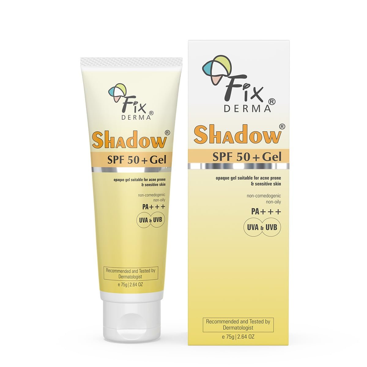 Fixderma Shadow SPF 50+ Gel Sunscreen for Face | Titanium Dioxide & Zinc | Broad Spectrum UVA/UVB Protection | Water Resistant, Lightweight Gel - 2.64 oz Avelisse
