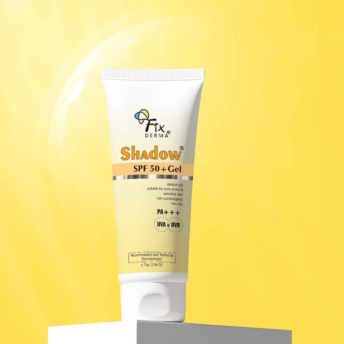 Fixderma Shadow SPF 50+ Gel Sunscreen for Face | Titanium Dioxide & Zinc | Broad Spectrum UVA/UVB Protection | Water Resistant, Lightweight Gel - 2.64 oz Avelisse