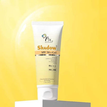 Fixderma Shadow SPF 50+ Gel Sunscreen for Face | Titanium Dioxide & Zinc | Broad Spectrum UVA/UVB Protection | Water Resistant, Lightweight Gel - 2.64 oz Avelisse