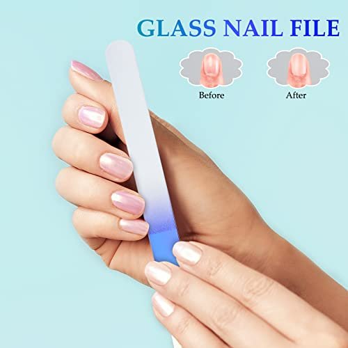 4 Pcs Glass Nail File Set – Crystal Nail Files & Cuticle Pusher for Natural Nails, Manicure & Pedicure - görsel 10