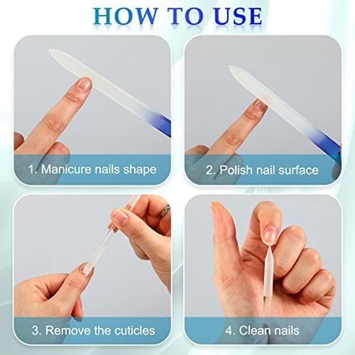 4 Pcs Glass Nail File Set – Crystal Nail Files & Cuticle Pusher for Natural Nails, Manicure & Pedicure - görsel 6