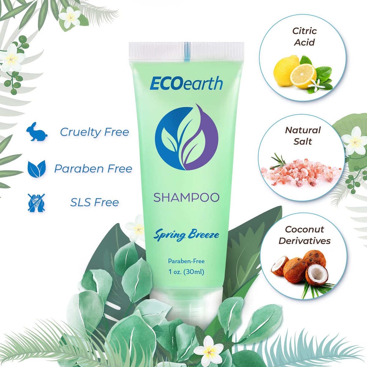 EcoEarth Soap, Shampoo and Conditioner Set (1 oz Each, 150 Pieces, Spring Breeze) - Hotel Travel Size Body Soaps Kit, Revitalizing Hospitality Toiletries in Bulk - görsel 3