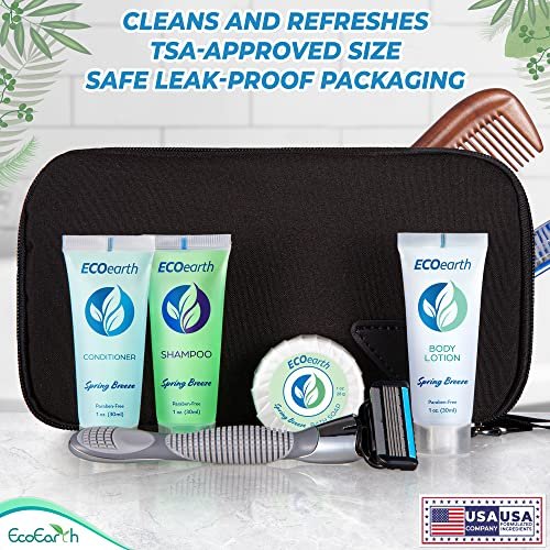 EcoEarth Soap, Shampoo and Conditioner Set (1 oz Each, 150 Pieces, Spring Breeze) - Hotel Travel Size Body Soaps Kit, Revitalizing Hospitality Toiletries in Bulk - görsel 10