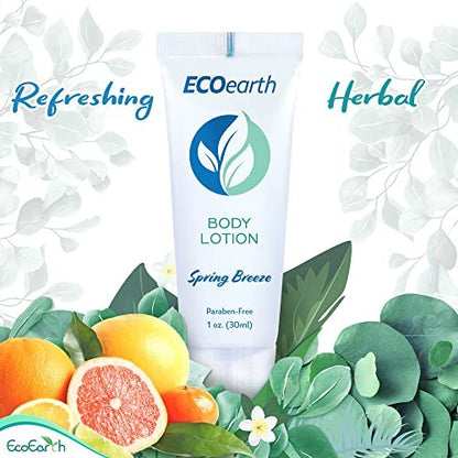 EcoEarth Soap, Shampoo and Conditioner Set (1 oz Each, 150 Pieces, Spring Breeze) - Hotel Travel Size Body Soaps Kit, Revitalizing Hospitality Toiletries in Bulk