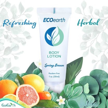 EcoEarth Soap, Shampoo and Conditioner Set (1 oz Each, 150 Pieces, Spring Breeze) - Hotel Travel Size Body Soaps Kit, Revitalizing Hospitality Toiletries in Bulk