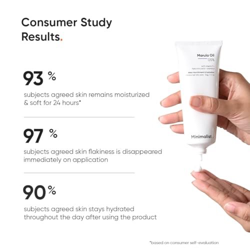 Minimalist Face Moisturizer for Dry Skin | Marula Oil 5% & Hyaluronic Acid | Deep Nourishment & Hydration | 1.7 oz - görsel 10